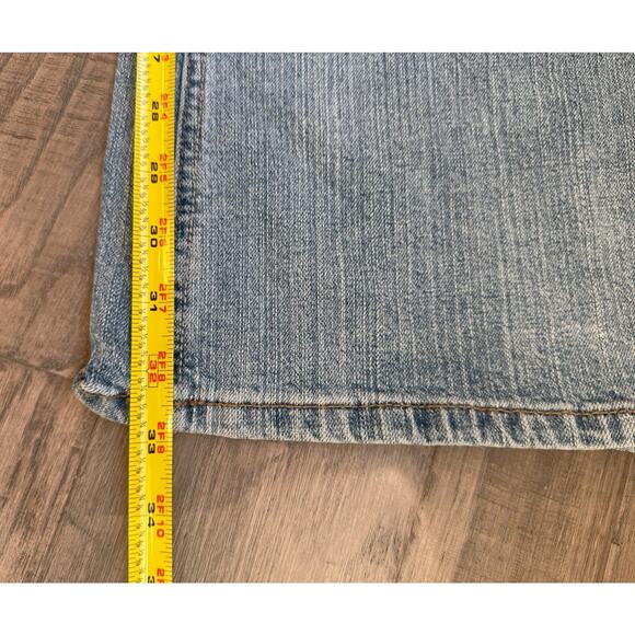 Y2K LEI Sophia Junior Sz 11 Hiphugger Denim Bootcut Flare Embroidered pockets - Picture 7 of 8